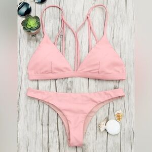 NEW ✨ Zaful Light Pink Strappy Bikini